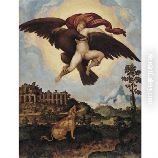 The Abduction Of Ganymede Oil Painting by Jan Swart Van Groningen