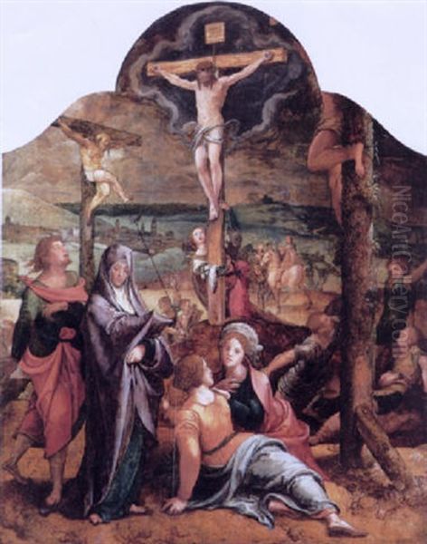 The Crucifixion Oil Painting by Jan Swart Van Groningen