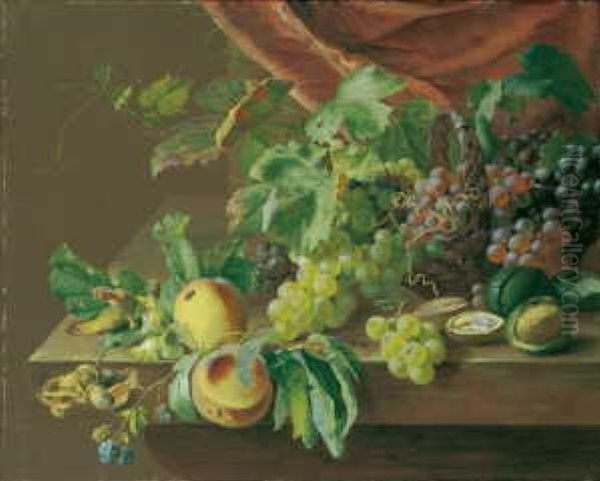 Stilleben Oil Painting by Julius Eduard Braunsdorf