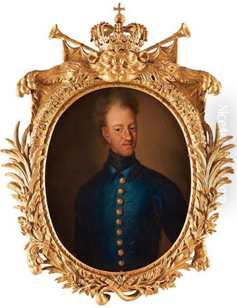 King Charles Xii Of Sweden (1682-1718) Oil Painting by Johann David Swartz