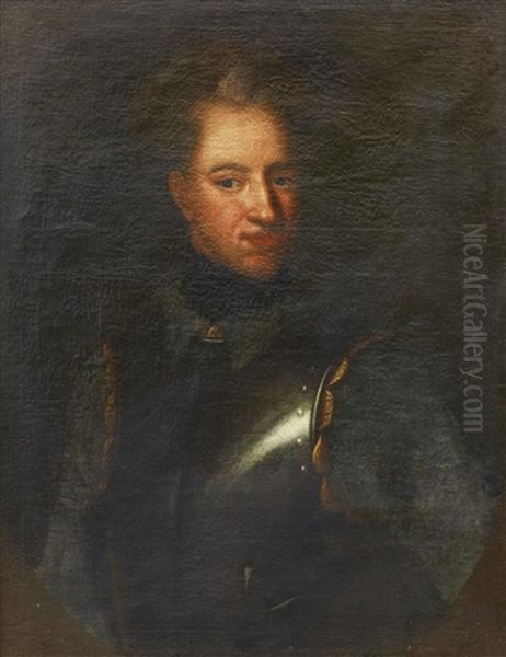 Portratt Av Karl Xii I Harnesk Oil Painting by Johann David Swartz