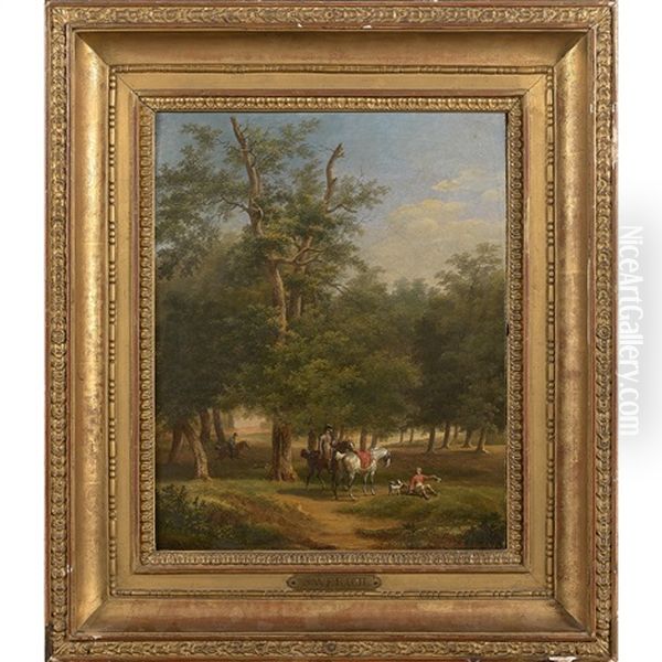 Le Piqueur Victor En Foret Oil Painting by Edouard Swebach