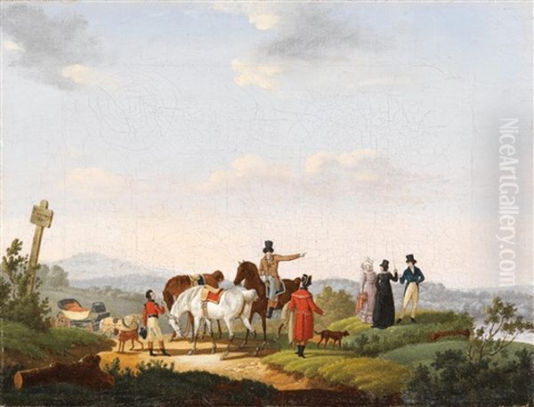 Begnung Auf Der Landstrase Oil Painting by Edouard Swebach