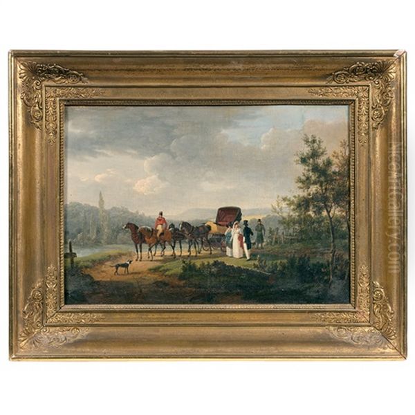 La Halte Oil Painting by Jacques Francois Joseph Swebach-Desfontaines