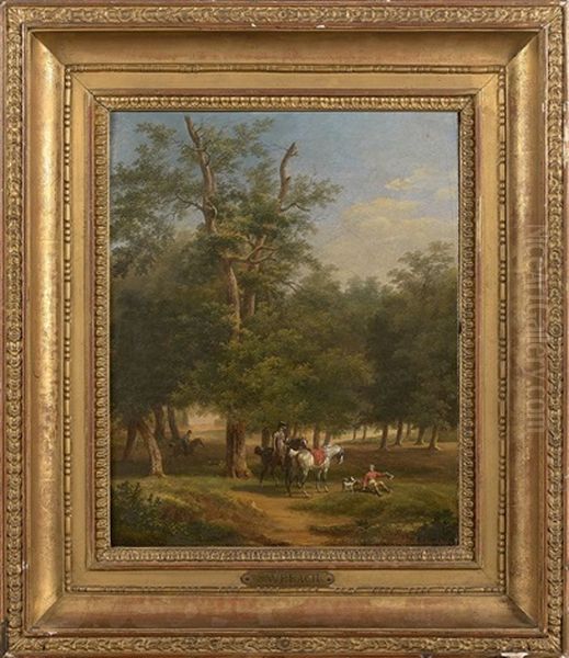 Le Piqueur Victor En Foret Oil Painting by Jacques Francois Joseph Swebach-Desfontaines