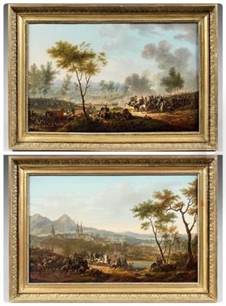 La Bataille De Marengo, La Bataille De Zurich (pair) Oil Painting by Jacques Francois Joseph Swebach-Desfontaines