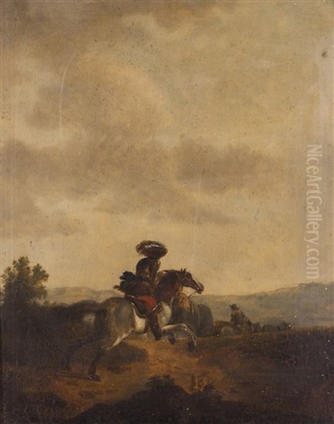 Paisagem Com Cavaleira Oil Painting by Jacques Francois Joseph Swebach-Desfontaines