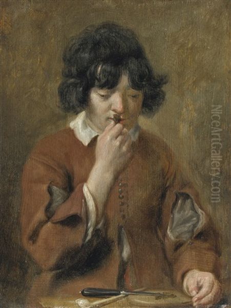 Young Boy With Tobacco Oil Painting by Michael Sweerts