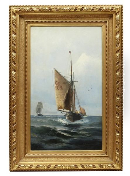 Segelfartyg Oil Painting by Christian Fredrik Swensson