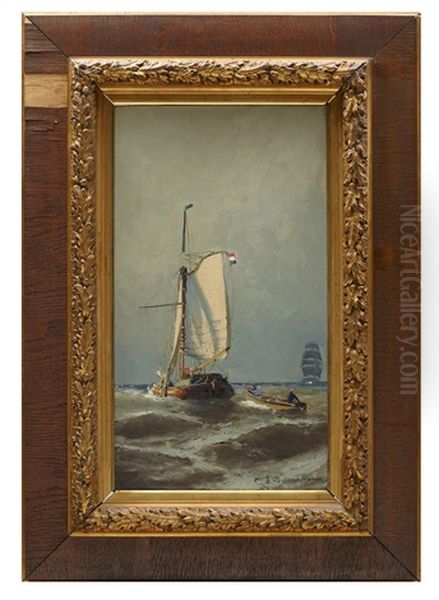 Hollandskt Marinmotiv Oil Painting by Christian Fredrik Swensson