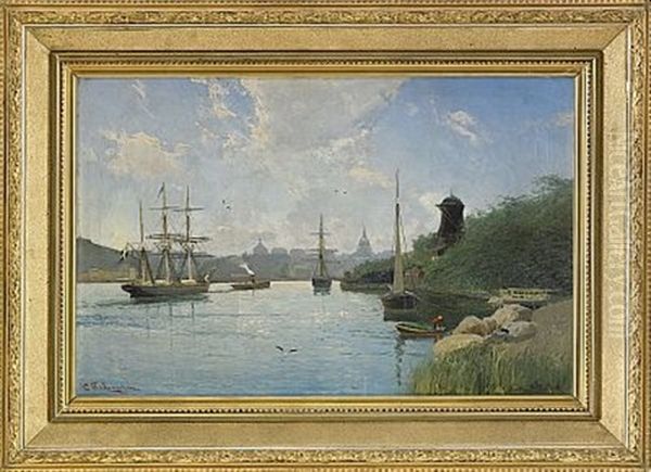 Stockholms Inlopp Oil Painting by Christian Fredrik Swensson