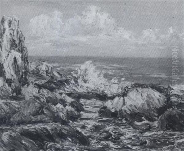 Rocky Coast Oil Painting by William Ottis Swett Jr.