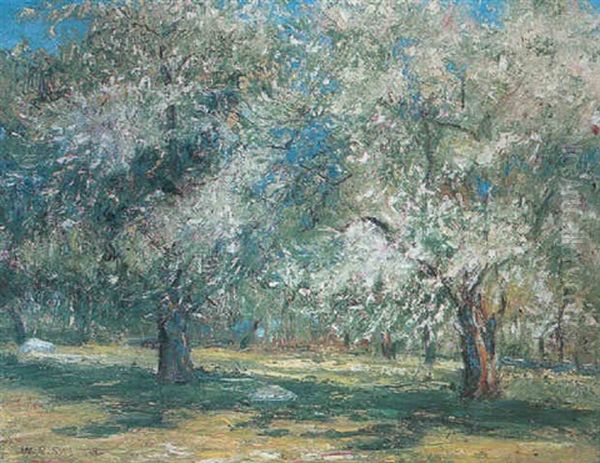 Apple Blossoms, Dutchess County, New York Oil Painting by William Ottis Swett Jr.