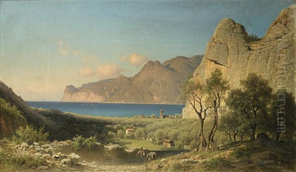 Mediterranean Landscape Oil Painting by Alexander Swieszewski