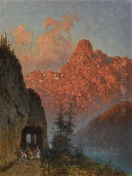 Alpengluhen Oil Painting by Alexander Swieszewski