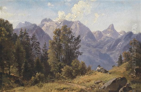 Rast Auf Der Alm Oil Painting by Alexander Swieszewski