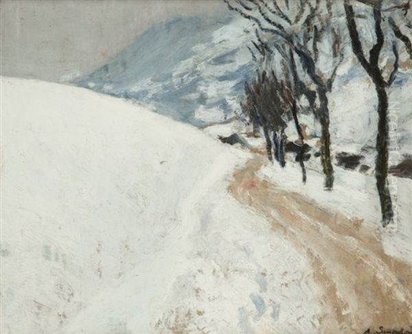 Chemin Enneige by Alfred Swieykowski