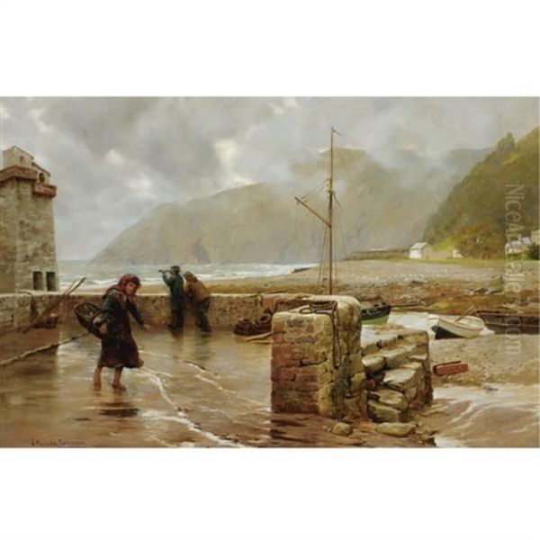 Lynmouth Oil Painting by George Hillyard Swinstead