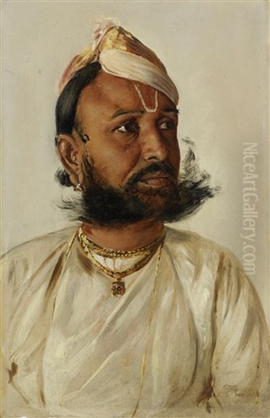 An Indian Oil Painting by Rudolph Swoboda the Younger