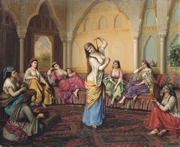 The Dance Oil Painting by Emmerich Alexius Swoboda von Wikingen