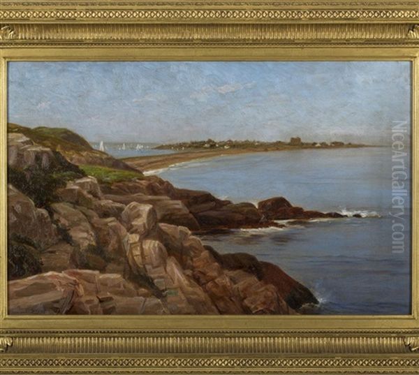 Marblehead Neck And Harbor Oil Painting by James Brade Sword