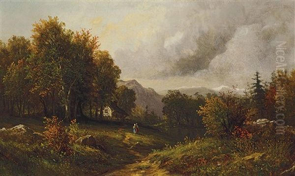 Landscape In The Poconos Oil Painting by James Brade Sword