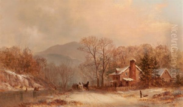 A Winter's Afternoon Oil Painting by James Brade Sword