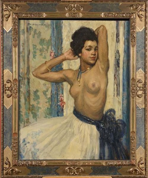 La Belle Metisse Posant Nue Oil Painting by Philippe Swyncop