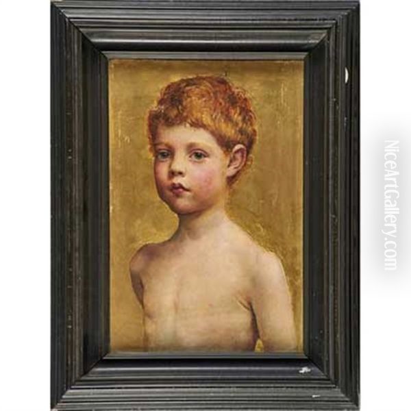 Portrait Of A Boy Oil Painting by Anna Louisa Robinson Swynnerton