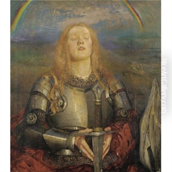 Joan Of Arc Oil Painting by Anna Louisa Robinson Swynnerton