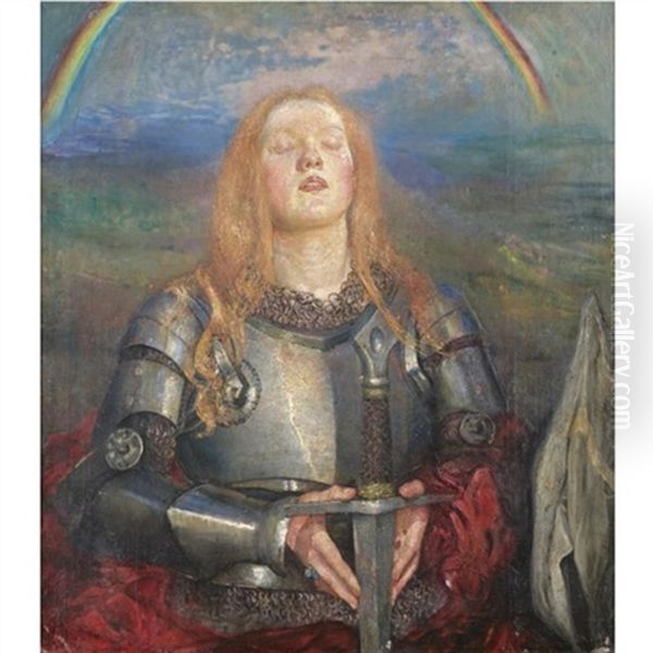 Joan Of Arc Oil Painting by Anna Louisa Robinson Swynnerton