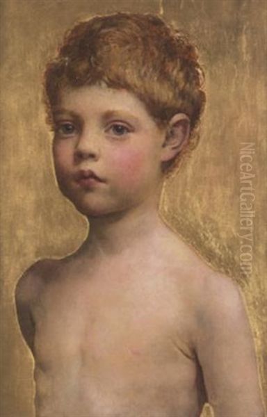 Portrait Of A Boy Oil Painting by Anna Louisa Robinson Swynnerton