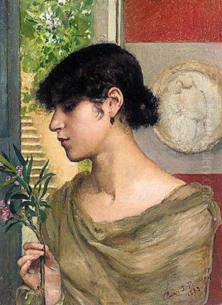 Oleander Oil Painting by Anna Louisa Robinson Swynnerton