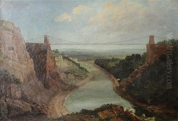 Clifton Suspension Bridge Oil Painting by John Syer