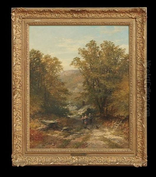 Landscape With Figures Oil Painting by John Syer