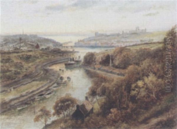 The Estuary At Whitby Oil Painting by John C. Syer