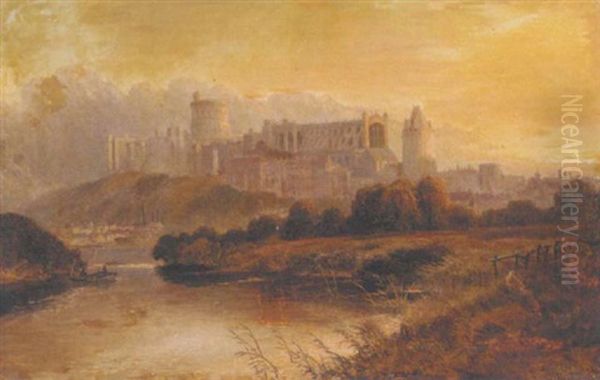 Windsor Castle From The Thames Oil Painting by John C. Syer