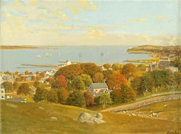 View Of The Narrows Between Brooklyn And Staten Island Oil Painting by Frederick J. Sykes