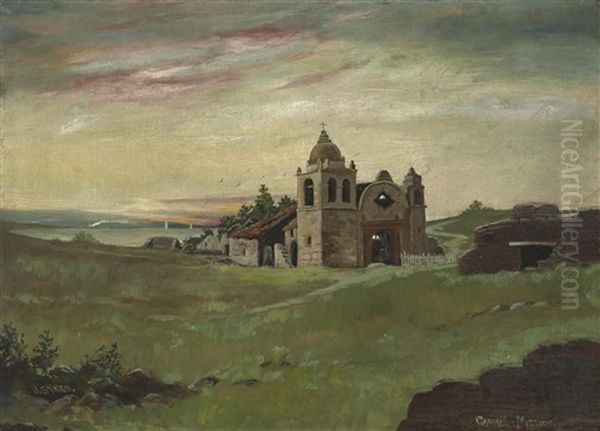 Carmel Mission Oil Painting by John Sykes