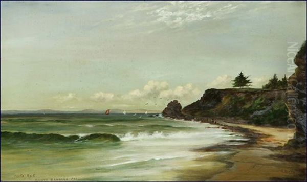 Castle Rock, Santa Barbara, Cal. Oil Painting by John Sykes