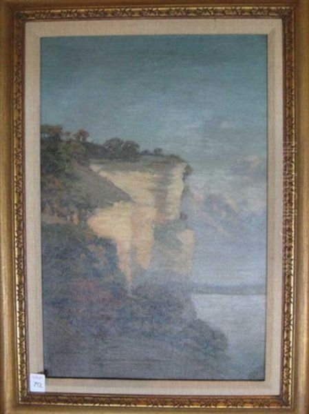 Bluffs Along The River Oil Painting by Frederick Oakes Sylvester