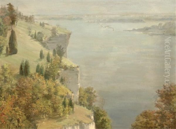 Bluffs Along The Mississippi River Oil Painting by Frederick Oakes Sylvester