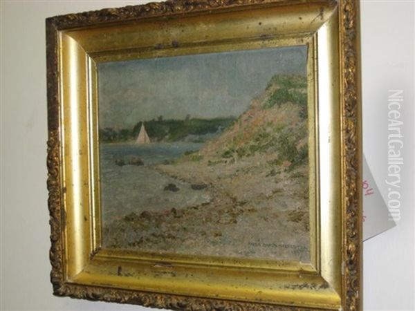 Coastal Scene With Sailboat Oil Painting by Frederick Oakes Sylvester