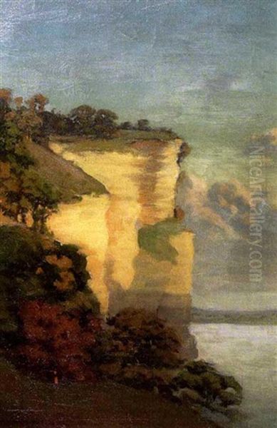 Bluffs Along The River Oil Painting by Frederick Oakes Sylvester