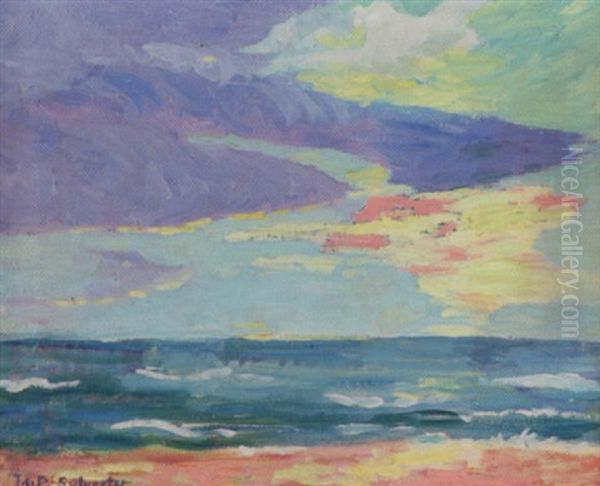 Coastal Scene Oil Painting by Ida Pond Sylvester