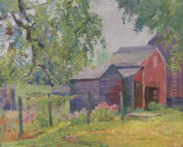 The Red Barn Oil Painting by Ida Pond Sylvester