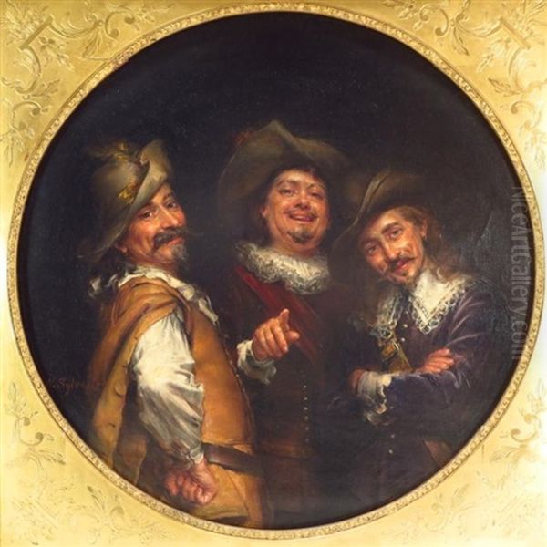 Les Trois Mousquetaires Oil Painting by Joseph Noel Sylvestre