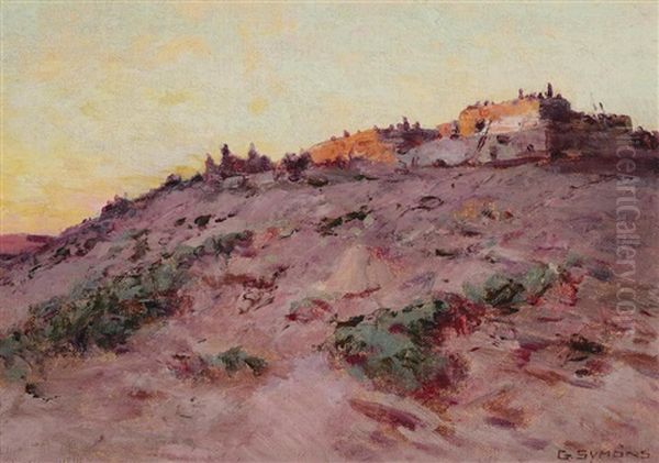 Pueblo At Sunset Oil Painting by George Gardner Symons