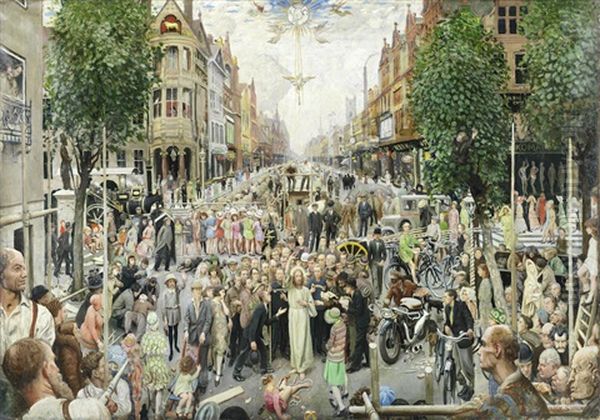 My Lord I Meet In Every London Lane And Street Oil Painting by Mark Lancelot Symons