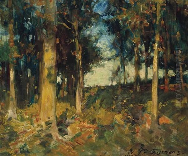 The Forest Oil Painting by William Christian Symons